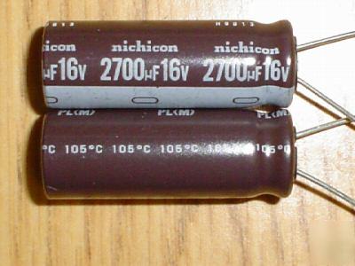100 nichicon 16V 2700UF radial capacitors low esr 105C