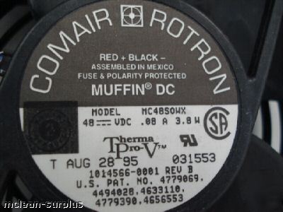 New comair rotron galaxy dc 48VDC muffin fan nos