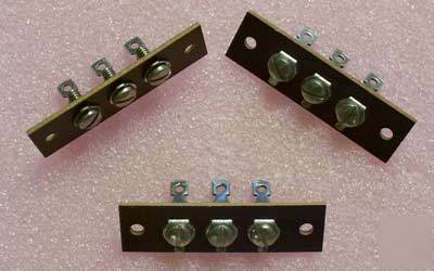 3) vintage 3 terminal phenolic screw terminal strips
