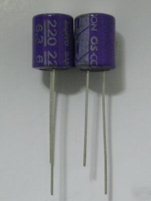 4 sanyo ss 6.3V 220UF os-con aluminum solid capacitors