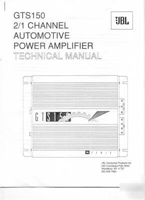Jbl GTS150 power amplifier technical service manual pdf