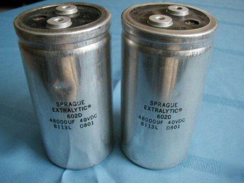2 sprague extralytic capacitors (48000 uf @ 40 vdc)