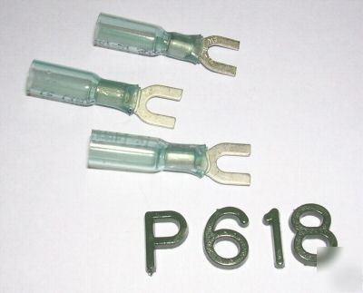 25 blue perma seal heat shrink fork connector 16-14 #8