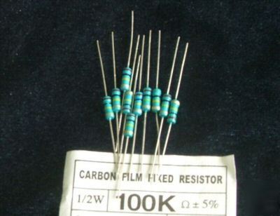 10 pcs 100K 1/2W carbon resistor for guitar amplifier