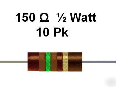 150 ohm 1/2 watt 5% carbon comp resistors (10PCS)