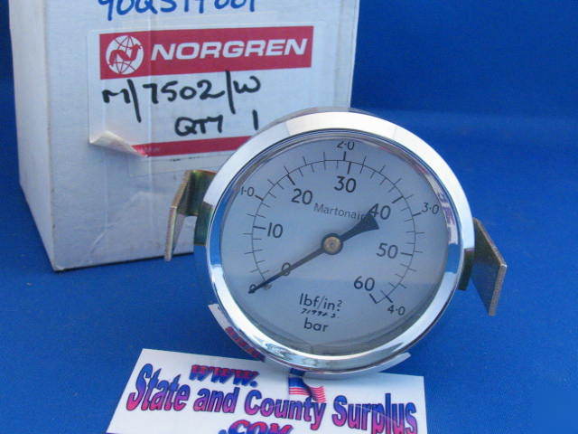 Norgren / martonair pressure gauge 60 lbs inch F4