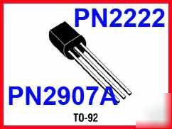 100 pcs. PN2222 npn and PN2907 pnp transistor kit