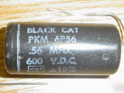 3 cde 600V 0.56UF hi volt axial capacitors black cat