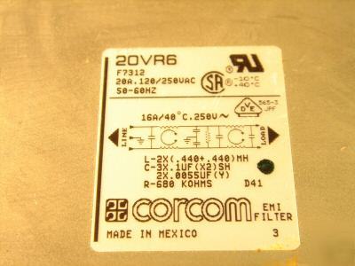Corcom filters, 30VB6, 20VR6