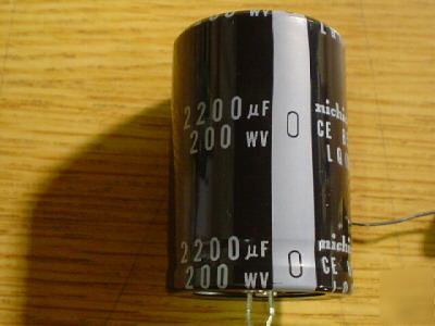 New 2PCS nichicon 200V 2200UF snap-in capacitors 