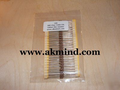 Pack of (100) 47 ohm 1/4W 5% carbon film resistor