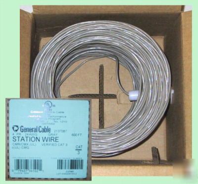 General cable commo/phone cable,24 awg,4 pair wire