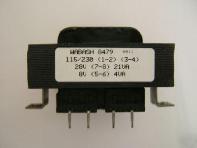 Transformer 115/230 volt input - dual output 28/8 volt 