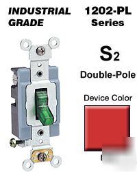 Leviton 15 amp double-pole toggle switch red 1202-plr