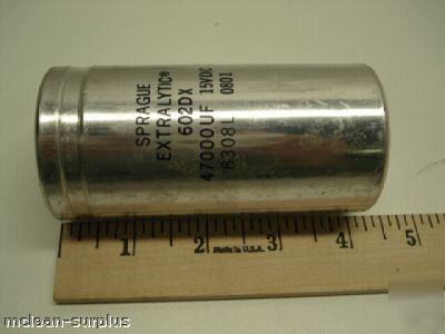 (2) pair sprague computer grade capacitor 47000UF 15VDC