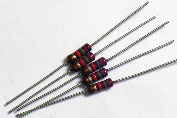 25) 7.5K ohm 1/2W piher hi-q carbon film resistors 5%