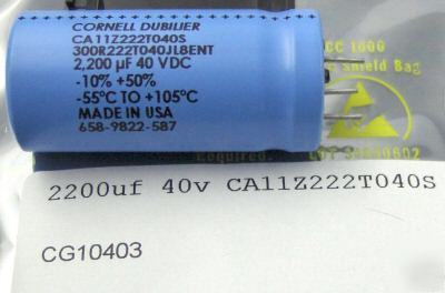Cd 2200UF 40VDC electrolytic capacitor - 180 pieces