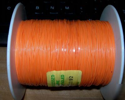 Teflon silverplated 30 awg wire stranded orange 1000 ft