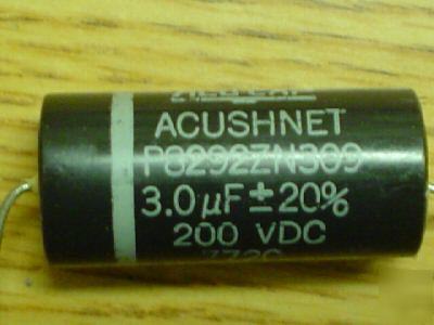 5PC acu-cap 3UF 200V axial mylar capacitor high volt uf
