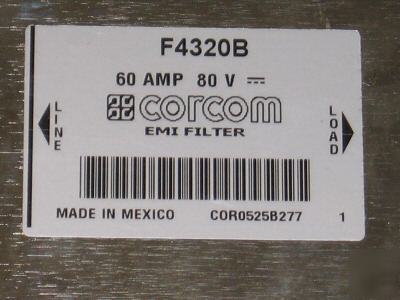 Corcom emi filter 60 amp 80V m#: F4320B