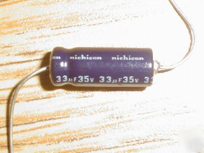New 25 nichicon 35V 33UF mini axial capacitors 