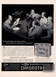 1940 minneapolis honeywell chronotherm thermostat ad