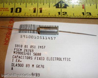 New lot 186 fixed ele capacitors M39003/015688 (5% 5OV)