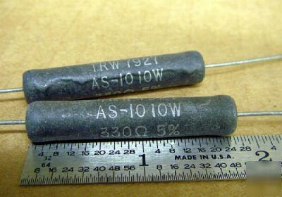 330 ohm 5% @ 10W wirewound trw power resistors (20 pcs)