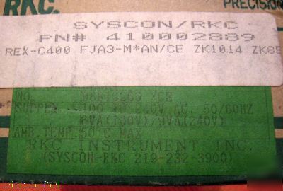 Syscon rkc rex-C400 temperature controller C400FJA3 