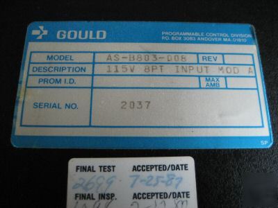 Modicon gould as-B803-008 115VAC input ASB803008