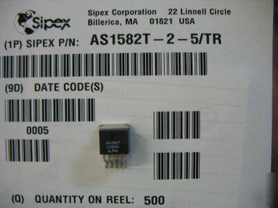New sipex/alpha 2.5V/3A regulator AS1582T-2-5, , qty.10