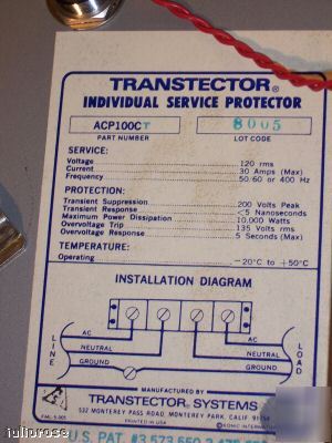 Transtector systems service protector ACP100PT