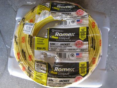New 100 feet 12/2 romex with ground nm-b yellow jacket 