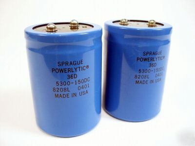 Sprague powerlytic capacitors 5400 mfd 150VDC tested