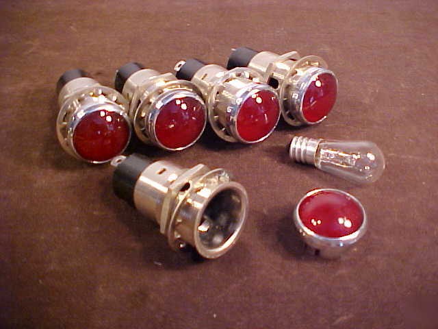 Lot of 5 dialco red panel lights lamps 75 watt 125 v
