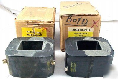 2 square d magnet coils 2938-S1-F21A & 2938-S1-F21B nos