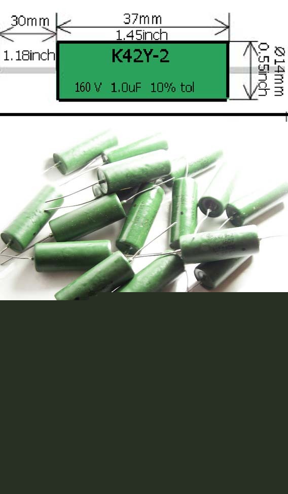 16 x 1,0UF 160V pio K42Y-2 capacitors 1,0 uf 160 v
