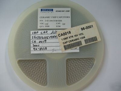 3000PCS p/n Z5U1206105M1ENR ; ceramic cap , 1UF 25V