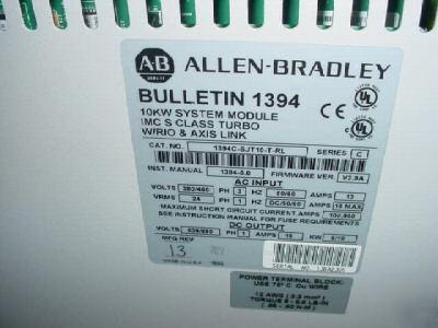 Lnc allen-bradley 1394C-SJT10-t-rl system turbo module