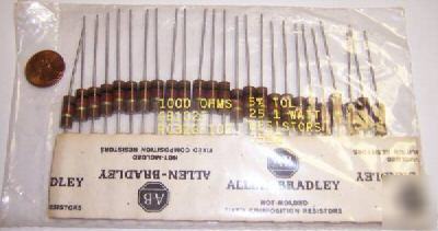 Lot of 15- allen bradley 9.1 ohm, 1/4 watt, 5% resistor