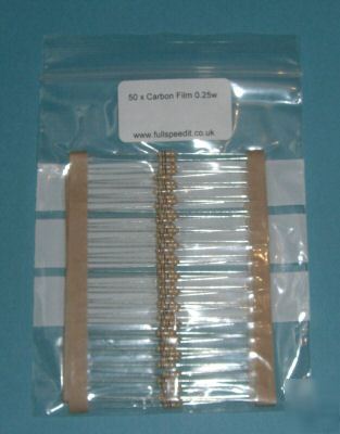 50 x 1K ohm 0.25W carbon resistors 1/4W resistor