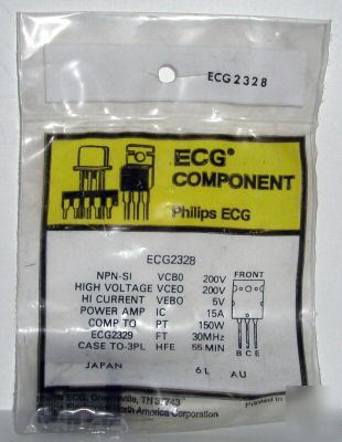 ECG2328 npn high voltage and current poswer amp