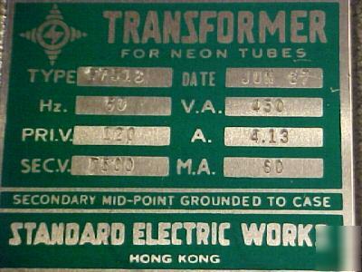 High voltage transformer , current control,neon