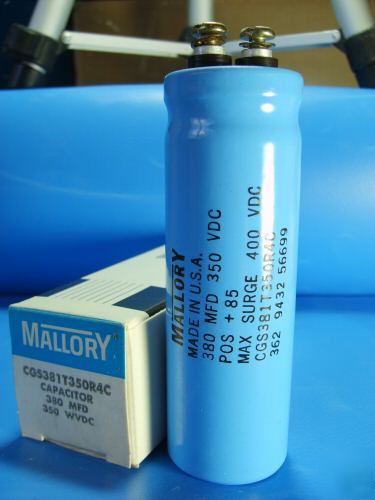 New mallory 380 uf / 350V cgs electrolytic capacitor 