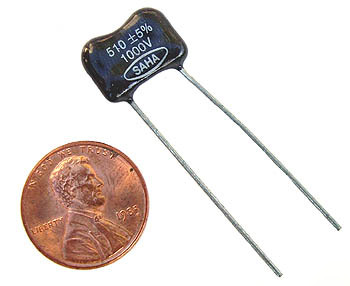 Radial silver dipped mica capacitors ~ 510PF 1000V 5%