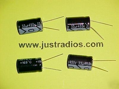 11 105C radial electrolytic capacitors 33UF @ 450 volts