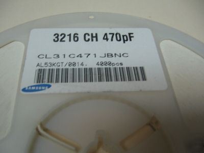 4000 pcs cap cer cog 470 pf 10% 50V 1206 (CL31C471JBNC)