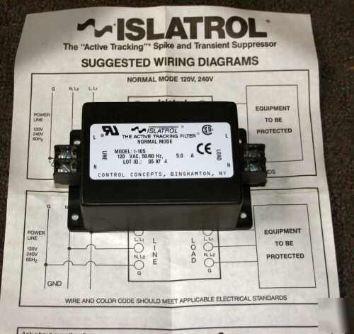 Control concepts islatrol filter / suppressor i-105 