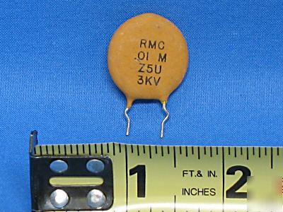 Lot (10) ceramic capacitors 0.01 uf 3000 volt ** 3 kv 