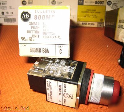 New allen bradley 800MR-B6A push button small red 